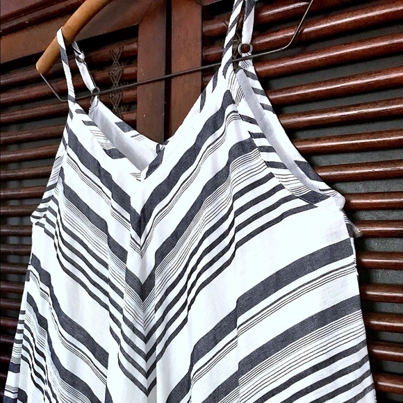 2X Striped Beach Dress Sundress Trapeze Sharkbite - Picture 3 of 5